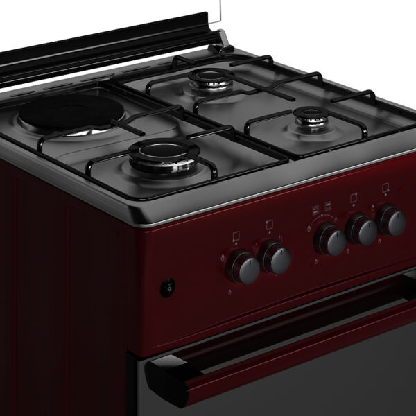 Maxi 60*60 (3+1) Burner Gas Cooker Red MAXI6060-M4-RED - Image 3
