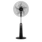 Power Deluxe 5 Blade Rechargeable 18 Inches Solar Stand Fan + LED Light