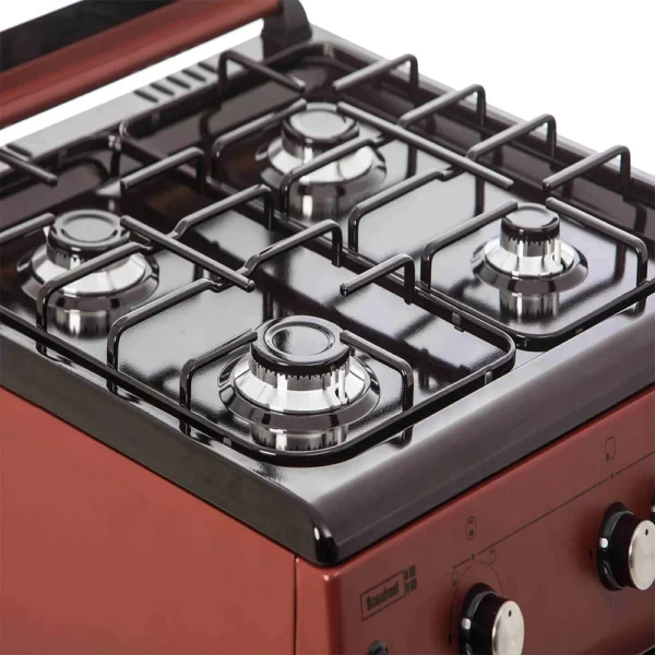 SCANFROST 60X60 3 Gas Burners 1 Hotplate Burgundy – APSCCKFG45 / CK6302R - Image 3